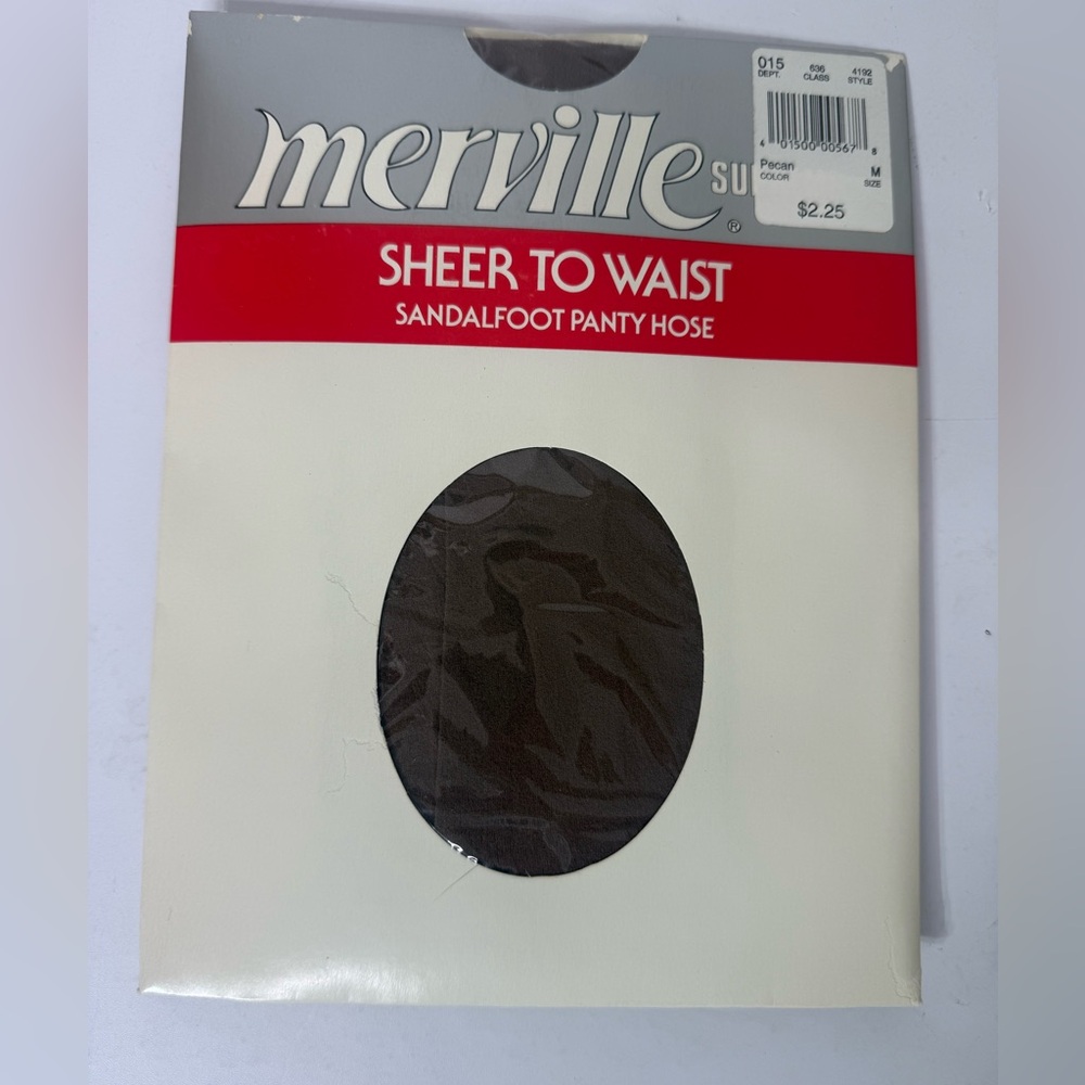Merville Supreme‎ Sheer To Waist Sandalfoot Pantyhose Pecan Color Size M Vintage